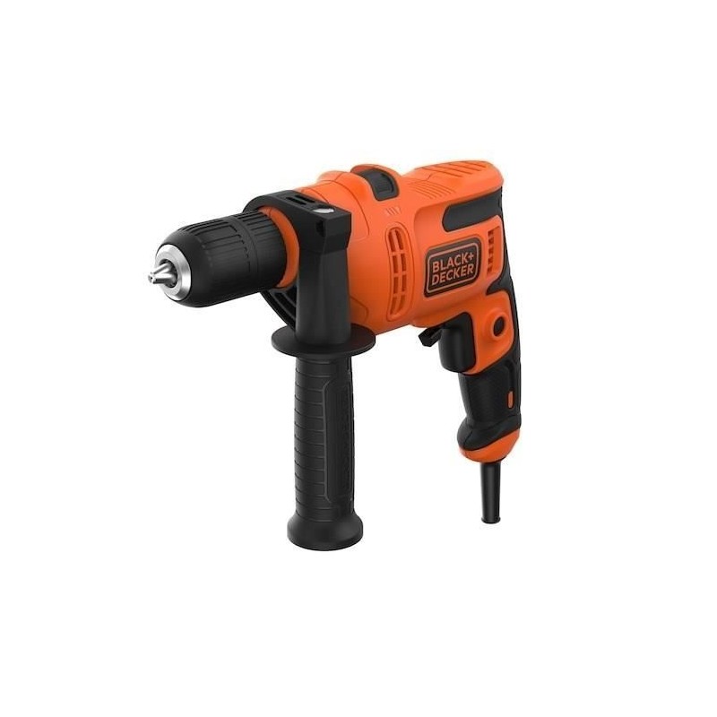 Perceuse a percussion - BLACK & DECKER - BEH200K-QS - 500 Watt - Mandr