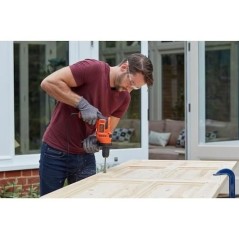 Perceuse a percussion - BLACK & DECKER - BEH200K-QS - 500 Watt - Mandr