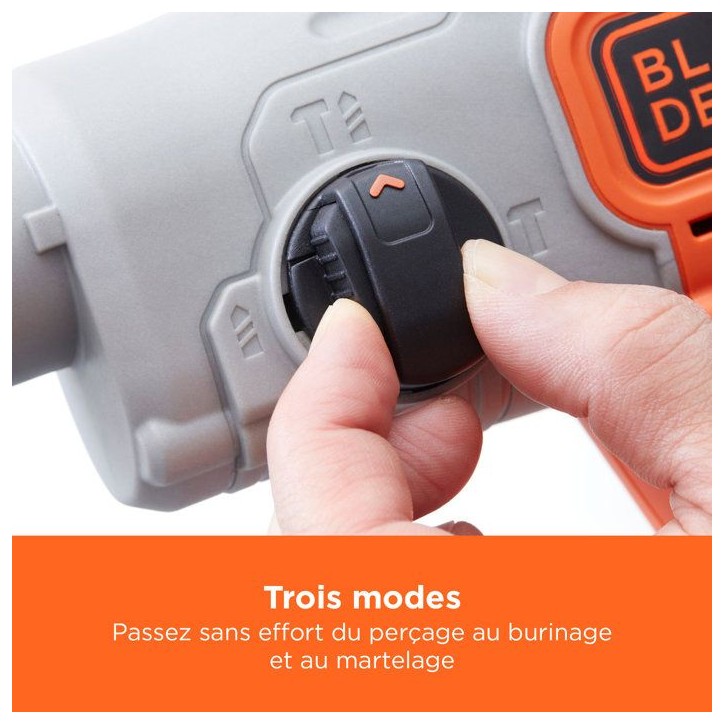 Perforateur BLACK+DECKER BCD900E2K-QW SDS sans fil - 18V - avec 2 batteries 2,5Ah Perforateur BLACK+DECKER BCD900E2K-QW SDS sans fil - 18V - avec 2 batteries 2,5Ah