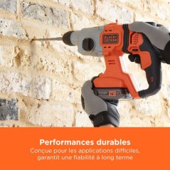 Perforateur BLACK+DECKER BCD900E2K-QW SDS sans fil - 18V - avec 2 batt