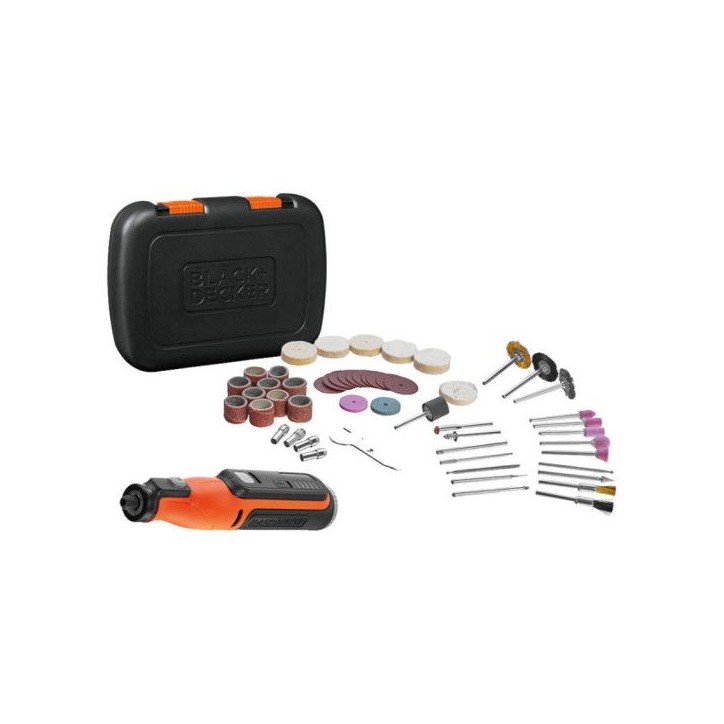 Multi-outil rotatif sur batterie BCRT8IK-XJ 7,2 V BLACK et DECKER - 53 accessoires - 84410 Multi-outil rotatif sur batterie BCRT8IK-XJ 7,2 V BLACK et DECKER - 53 accessoires - 84410
