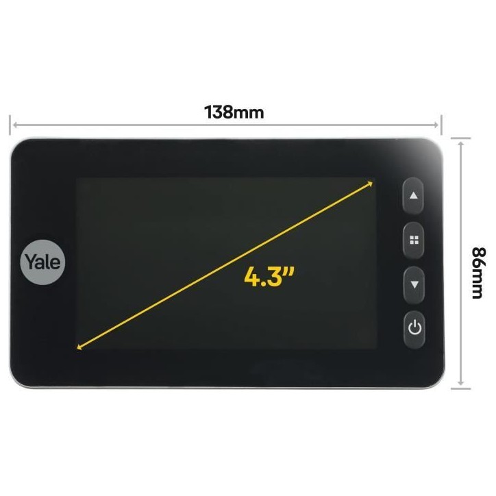Judas Numérique Yale DDV5800 avec Sonnette Intégrée - Noir - Diametre 14mm - Angle de Vue 110° Judas Numérique Yale DDV5800 avec Sonnette Intégrée - Noir - Diametre 14mm - Angle de Vue 110°
