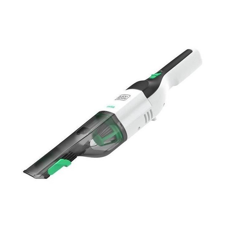 Aspirateur a main BLACK+DECKER REVHV8C-QW REVIVA - 7,2V - 2,0 Ah - Poussiere - Sans base - Blanc/vert Aspirateur a main BLACK+DECKER REVHV8C-QW REVIVA - 7,2V - 2,0 Ah - Poussiere - Sans base - Blanc/vert
