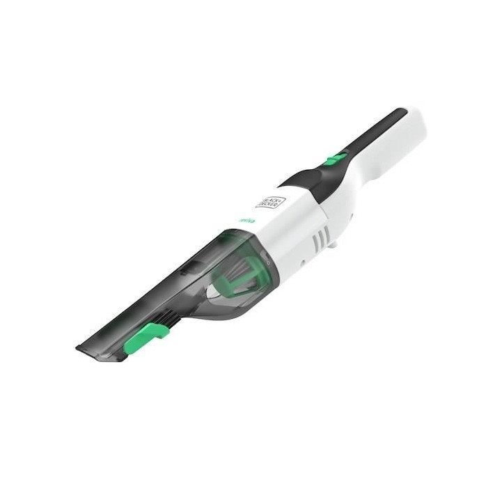 Aspirateur a main BLACK+DECKER REVHV8C-QW REVIVA - 7,2V - 2,0 Ah - Poussiere - Sans base - Blanc/vert Aspirateur a main BLACK+DECKER REVHV8C-QW REVIVA - 7,2V - 2,0 Ah - Poussiere - Sans base - Blanc/vert