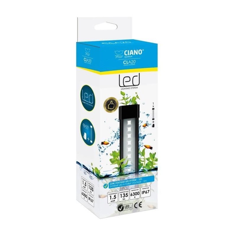 CIANO CLA20 PLANTS rampe led 8W + transfo spéciale plantes pour aqua