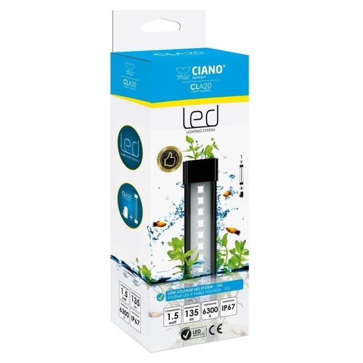 CIANO CLA20 PLANTS rampe led 8W + transfo spéciale plantes pour aqua 60 et aqua 80 CIANO CIANO CLA20 PLANTS rampe led 8W + transfo spéciale plantes pour aqua 60 et aqua 80 CIANO