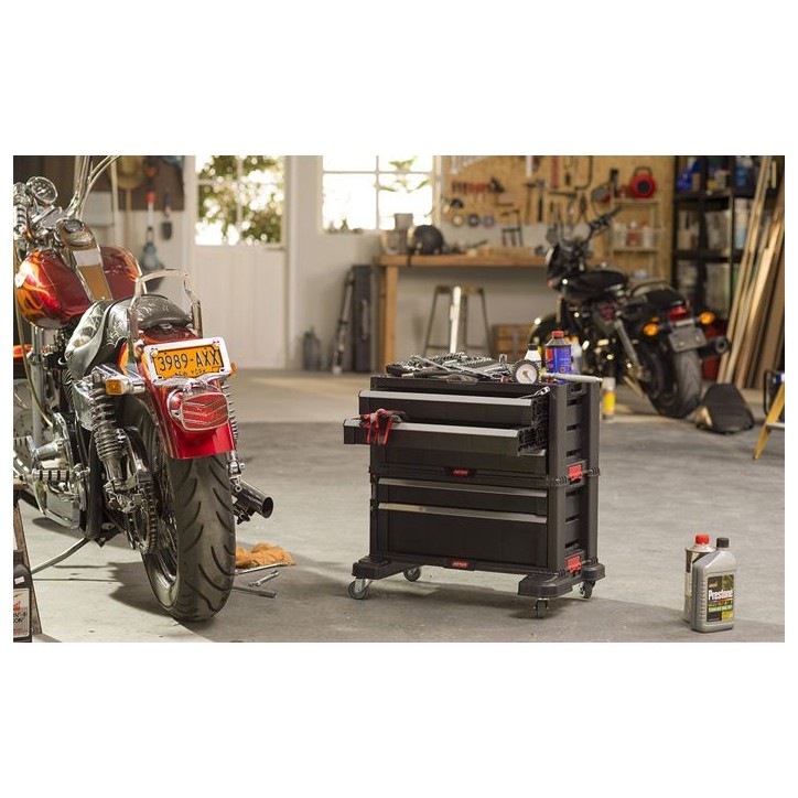 Coffre a outils modulaire - Keter - Noir - 5 tiroirs - 4 roues - Résine Coffre a outils modulaire - Keter - Noir - 5 tiroirs - 4 roues - Résine