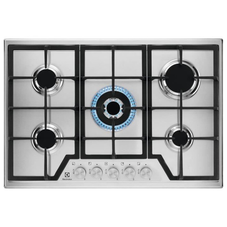 Plaque de cuisson a gaz - ELECTROLUX - 5 foyers - 74,4 x 51 cm - KGS7536SX - Inox Plaque de cuisson a gaz - ELECTROLUX - 5 foyers - 74,4 x 51 cm - KGS7536SX - Inox