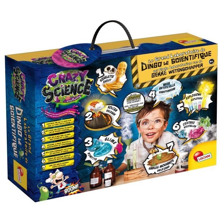 Crazy science - jeu scientifique - Dingo le scientifique - 7 kits expérimentaux - LISCIANI Crazy science - jeu scientifique - Dingo le scientifique - 7 kits expérimentaux - LISCIANI