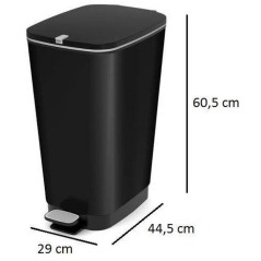 KIS Poubelle a pédale Chic Bin Style - 42.5L - Noir