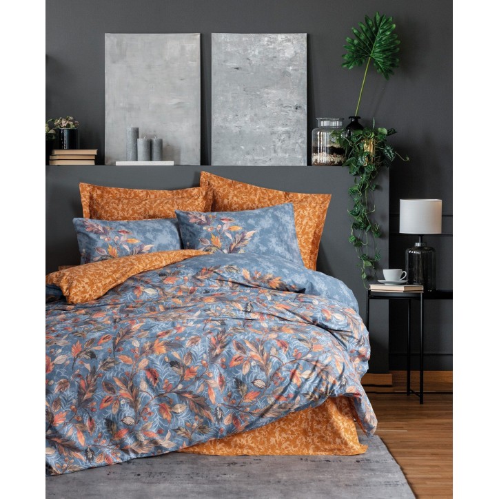 Parure de lit - 1 housse de couette 140 x 200 cm + 2 taies d'oreiller 60 x 60 cm - 100% coton renforcé - Moutarde Parure de lit - 1 housse de couette 140 x 200 cm + 2 taies d'oreiller 60 x 60 cm - 100% coton renforcé - Moutarde