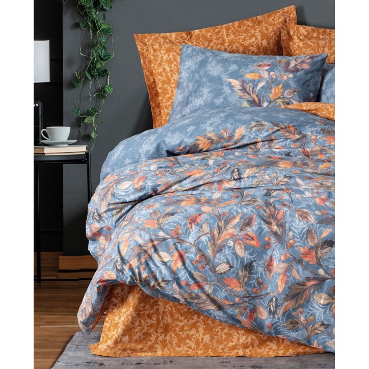 Parure de lit - 1 housse de couette 140 x 200 cm + 2 taies d'oreiller 60 x 60 cm - 100% coton renforcé - Moutarde Parure de lit - 1 housse de couette 140 x 200 cm + 2 taies d'oreiller 60 x 60 cm - 100% coton renforcé - Moutarde