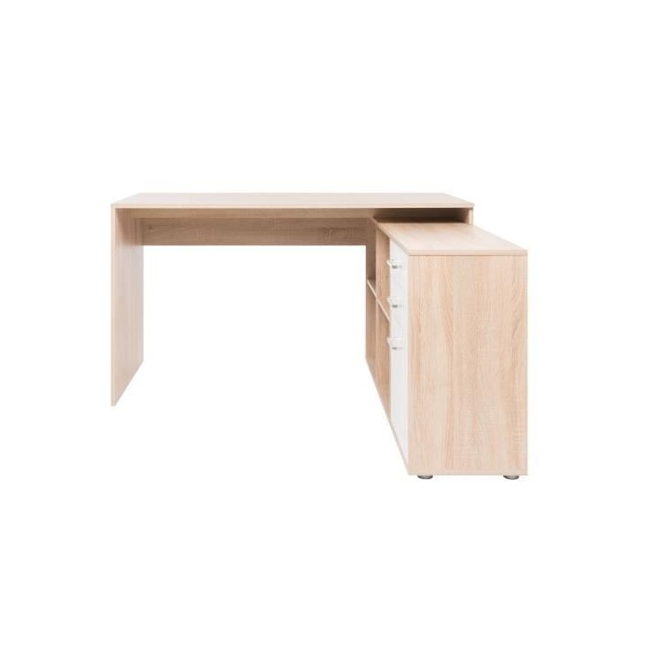 Bureau d'angle LONDON - Panneaux de particules - Décor chene sonoma, blanc - 136 x 75 x 139 cm Bureau d'angle LONDON - Panneaux de particules - Décor chene sonoma, blanc - 136 x 75 x 139 cm