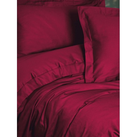 Parure de lit - 1 housse de couette 140 x 200cm + 1 taies d'oreiller 60 x 60 cm - Satin - Rouge bordeaux
