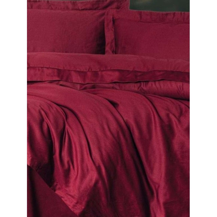 Parure de lit - 1 housse de couette 140 x 200cm + 1 taies d'oreiller 60 x 60 cm - Satin - Rouge bordeaux Parure de lit - 1 housse de couette 140 x 200cm + 1 taies d'oreiller 60 x 60 cm - Satin - Rouge bordeaux