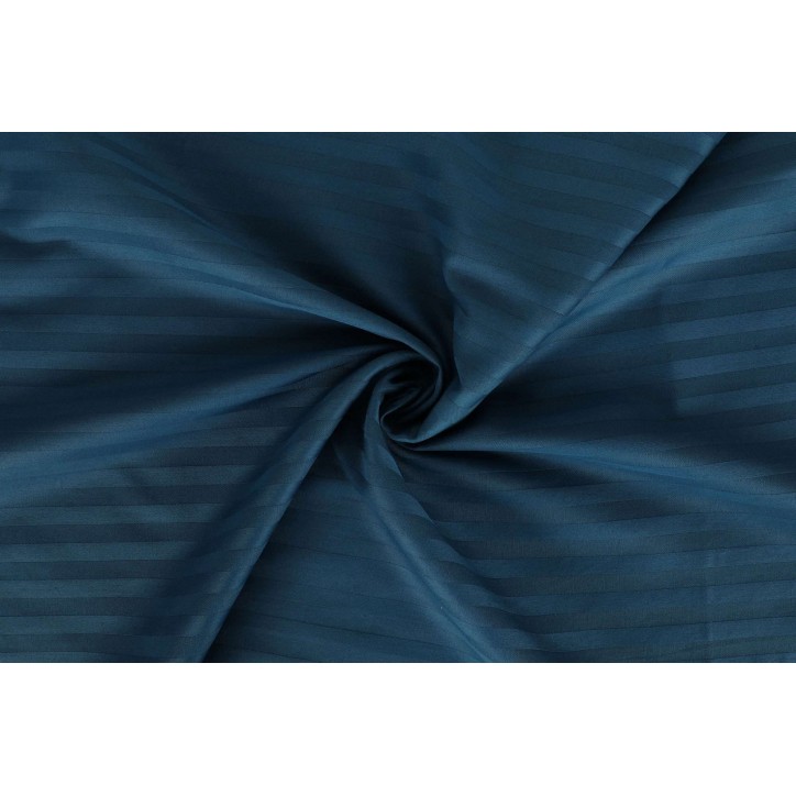 Parure de lit - 1 housse de couette 140 x 200cm + 1 taies d'oreiller 60 x 60 cm - Satin - Imprimé rayures Bleu Parure de lit - 1 housse de couette 140 x 200cm + 1 taies d'oreiller 60 x 60 cm - Satin - Imprimé rayures Bleu
