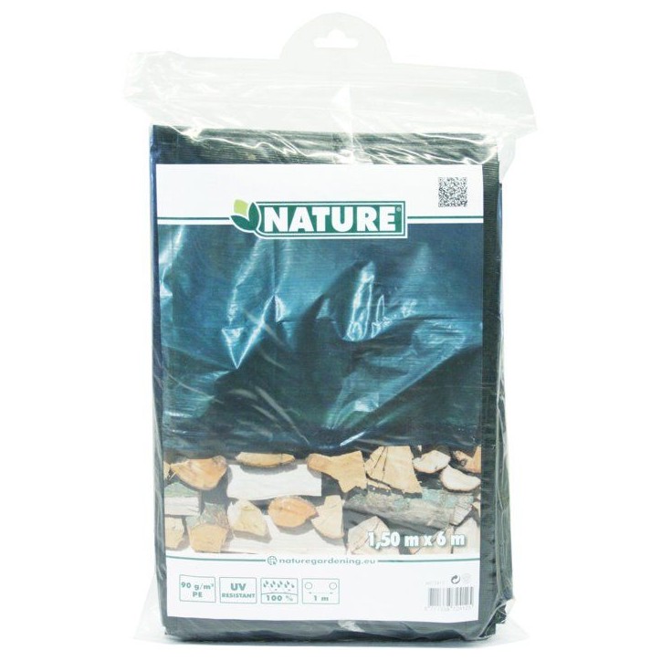 Bâche de protection pour tas bois ou autres usages - NATURE - 1,50 x 6 m - 90g/m² - Vert Bâche de protection pour tas bois ou autres usages - NATURE - 1,50 x 6 m - 90g/m² - Vert