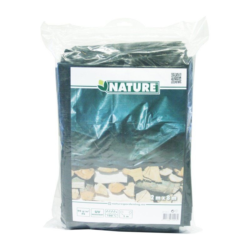 Bâche de protection pour tas bois ou autres usages - NATURE - 2 x 8 m