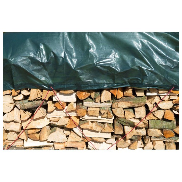 Bâche de protection pour tas bois ou autres usages - NATURE - 2 x 8 m - 90g/m² - Vert Bâche de protection pour tas bois ou autres usages - NATURE - 2 x 8 m - 90g/m² - Vert