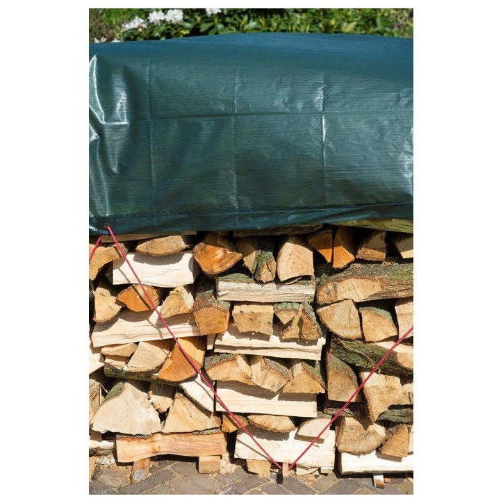 Bâche de protection pour tas bois ou autres usages - NATURE - 2 x 8 m - 90g/m² - Vert Bâche de protection pour tas bois ou autres usages - NATURE - 2 x 8 m - 90g/m² - Vert