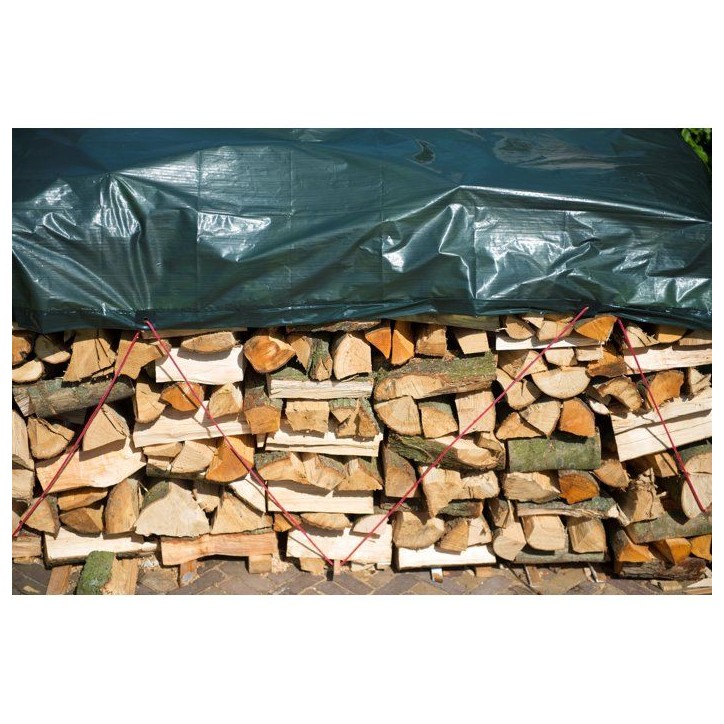 Bâche de protection pour tas bois ou autres usages - NATURE - 2 x 8 m - 90g/m² - Vert Bâche de protection pour tas bois ou autres usages - NATURE - 2 x 8 m - 90g/m² - Vert