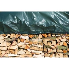 Bâche pour tas de bois - NATURE - 5 x 6 m - HDPE 90 g/m² - 100% éta