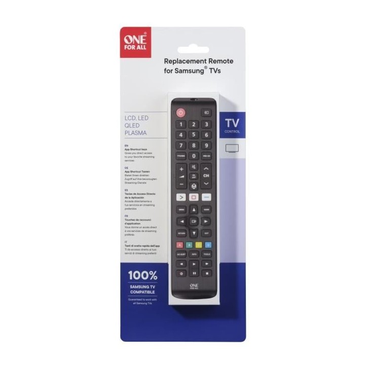 ONE FOR ALL URC4910 - Télécommande de remplacement pour TV Samsung ONE FOR ALL URC4910 - Télécommande de remplacement pour TV Samsung