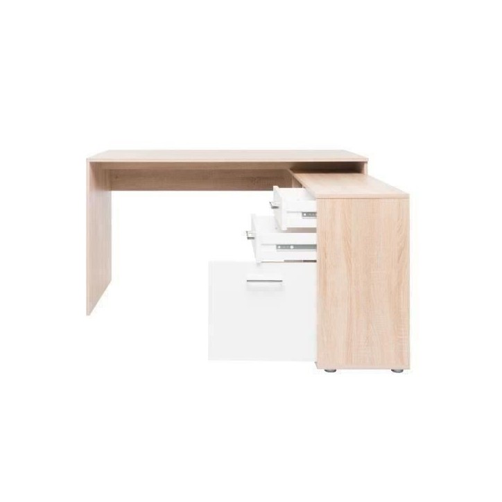 Bureau d'angle LONDON - Panneaux de particules - Décor chene sonoma, blanc - 136 x 75 x 139 cm Bureau d'angle LONDON - Panneaux de particules - Décor chene sonoma, blanc - 136 x 75 x 139 cm