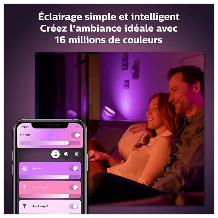 Philips Hue White & Color Ambiance, lampe Iris, compatible Bluetooth, Noir, fonctionne avec Alexa, Google Assistant et Apple Philips Hue White & Color Ambiance, lampe Iris, compatible Bluetooth, Noir, fonctionne avec Alexa, Google Assistant et Apple