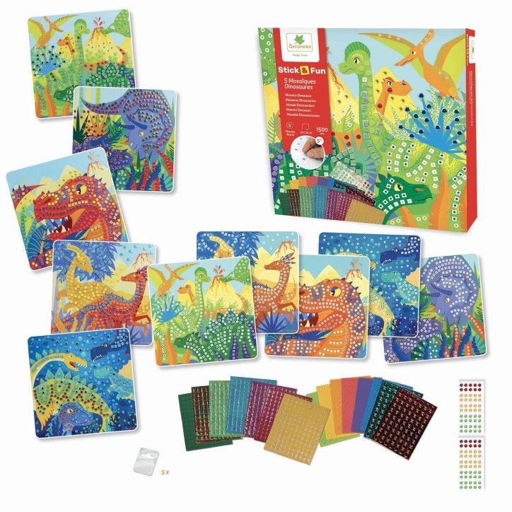 Mosaiques - SYCOMORE - Stick'N Fun - Dinosaures - Des 5 ans Mosaiques - SYCOMORE - Stick'N Fun - Dinosaures - Des 5 ans