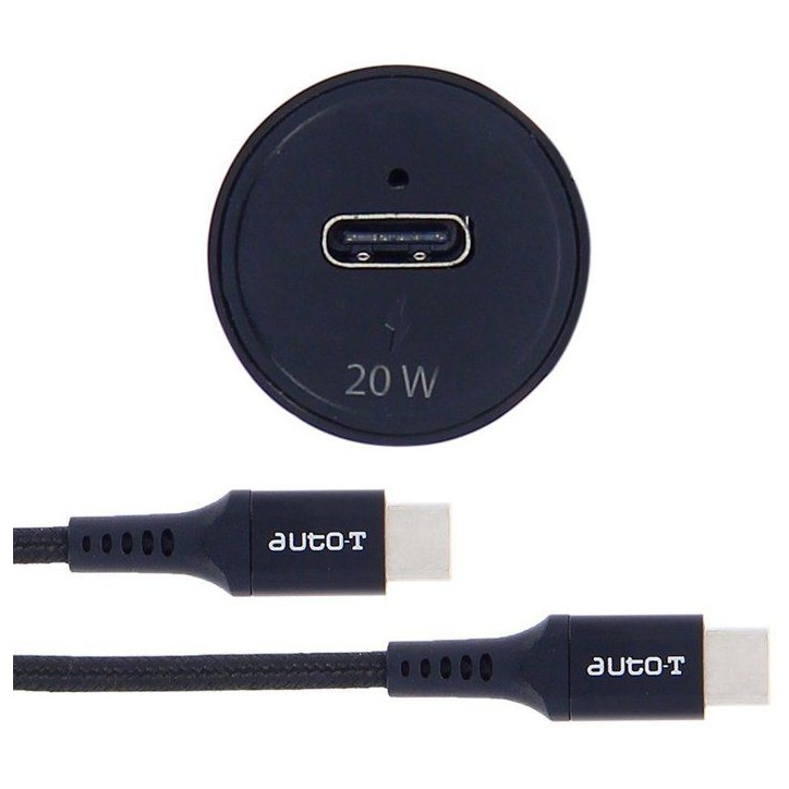Kit chargeur auto - AUTO T - 540225 - USB-C - 20 W - 5 A Kit chargeur auto - AUTO T - 540225 - USB-C - 20 W - 5 A