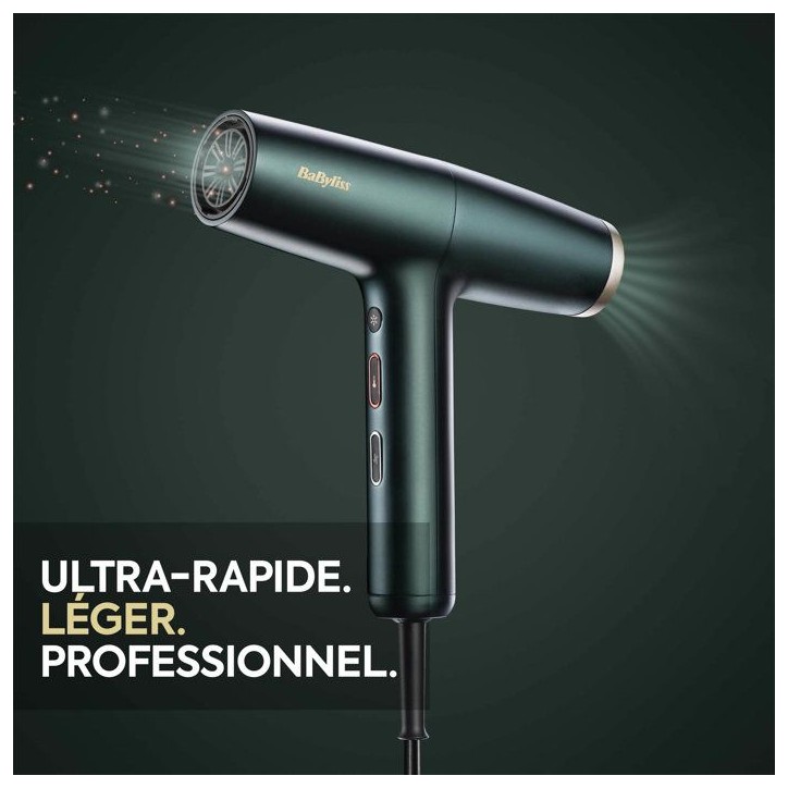 Seche-cheveux - Babyliss - D6555DE - Air Power Pro VERT - Moteur numérique - Systeme ionique - Ultra-silencieux Seche-cheveux - Babyliss - D6555DE - Air Power Pro VERT - Moteur numérique - Systeme ionique - Ultra-silencieux