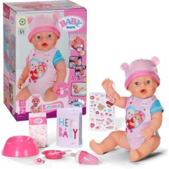 Poupon - BABY BORN - Emma - 10 fonctions - 10 accessoires - Sans piles