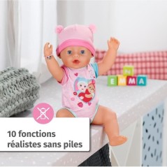 Poupon - BABY BORN - Emma - 10 fonctions - 10 accessoires - Sans piles - 43cm - Des 3 ans