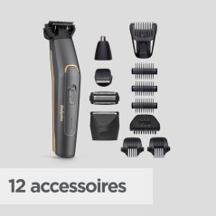 Tondeuse multifonction 12 en 1 - BABYLISS - P1364E - Lames graphite -