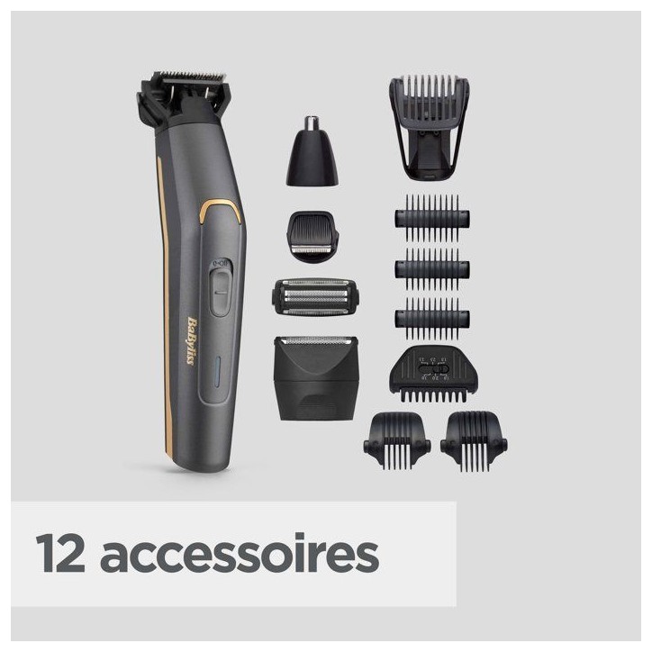 Tondeuse multifonction 12 en 1 - BABYLISS - P1364E - Lames graphite - Waterproof - Kit complet Tondeuse multifonction 12 en 1 - BABYLISS - P1364E - Lames graphite - Waterproof - Kit complet