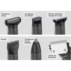 Tondeuse multifonction 12 en 1 - BABYLISS - P1364E - Lames graphite -
