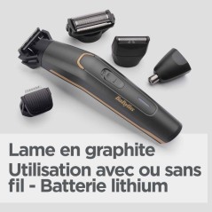 Tondeuse multifonction 12 en 1 - BABYLISS - P1364E - Lames graphite -