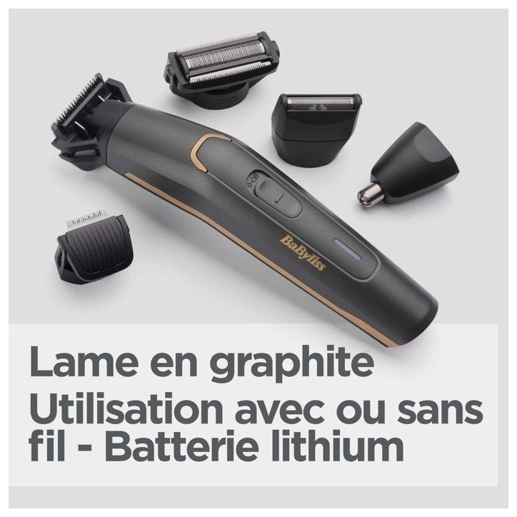 Tondeuse multifonction 12 en 1 - BABYLISS - P1364E - Lames graphite - Waterproof - Kit complet Tondeuse multifonction 12 en 1 - BABYLISS - P1364E - Lames graphite - Waterproof - Kit complet