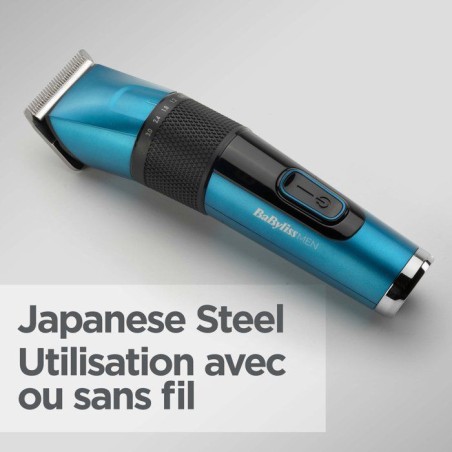 Tondeuse cheveux - BABYLISS - P1362E - Lames acier japonais - 45 hauteurs - Ecran digital - Batterie lithium