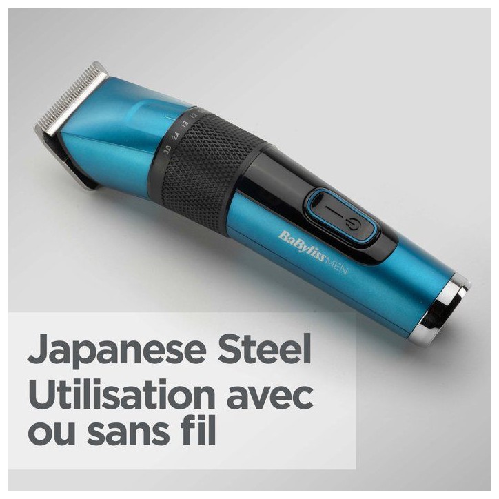 Tondeuse cheveux - BABYLISS - P1362E - Lames acier japonais - 45 hauteurs - Ecran digital - Batterie lithium