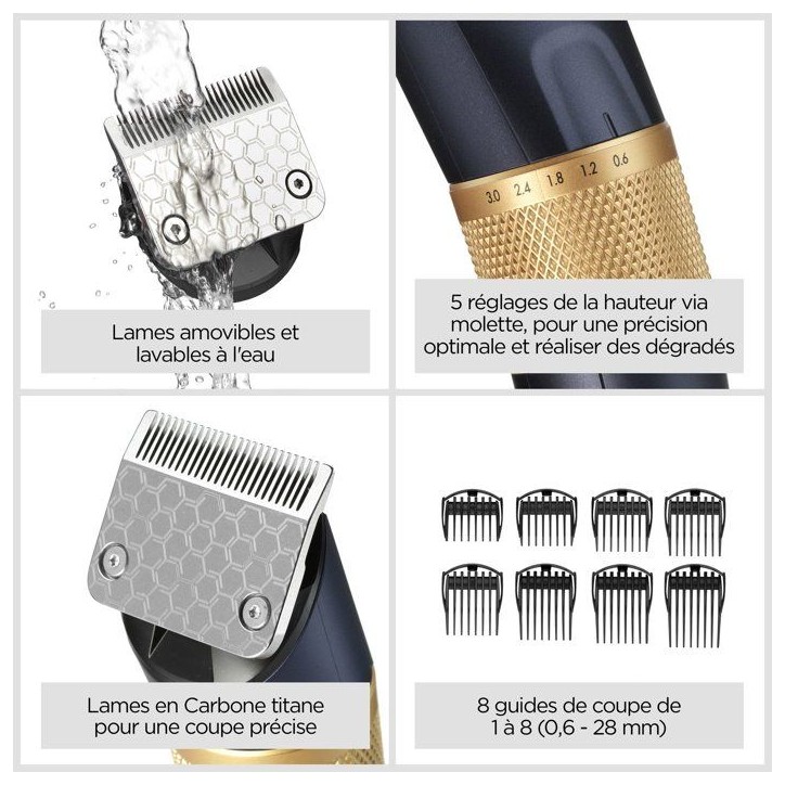 Tondeuse cheveux - BABYLISS - P1360E - Lithium-ion - Lames carbone titane - 45 hauteurs de coupe Tondeuse cheveux - BABYLISS - P1360E - Lithium-ion - Lames carbone titane - 45 hauteurs de coupe