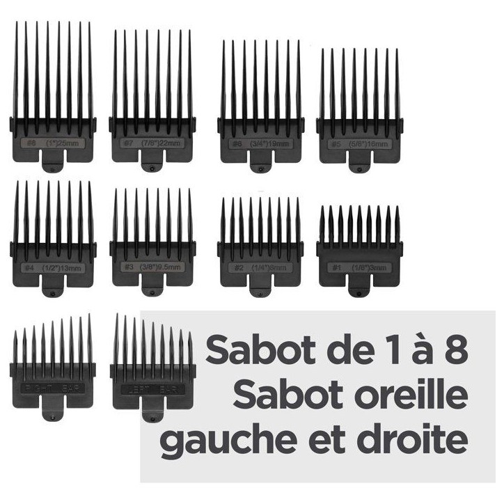 Tondeuse cheveux - BABYLISS - P1359E - Batterie lithium - 8 sabots 0,8-25mm - Trousse de rangement Tondeuse cheveux - BABYLISS - P1359E - Batterie lithium - 8 sabots 0,8-25mm - Trousse de rangement