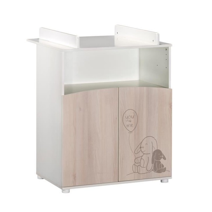 Commode - Babyprice - Lapinou - 2 portes - Une niche - Sérigraphie lapin Commode - Babyprice - Lapinou - 2 portes - Une niche - Sérigraphie lapin