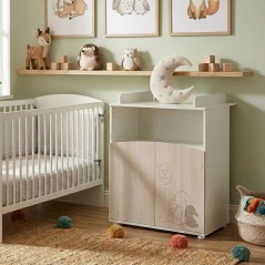 Commode - Babyprice - Lapinou - 2 portes - Une niche - Sérigraphie la