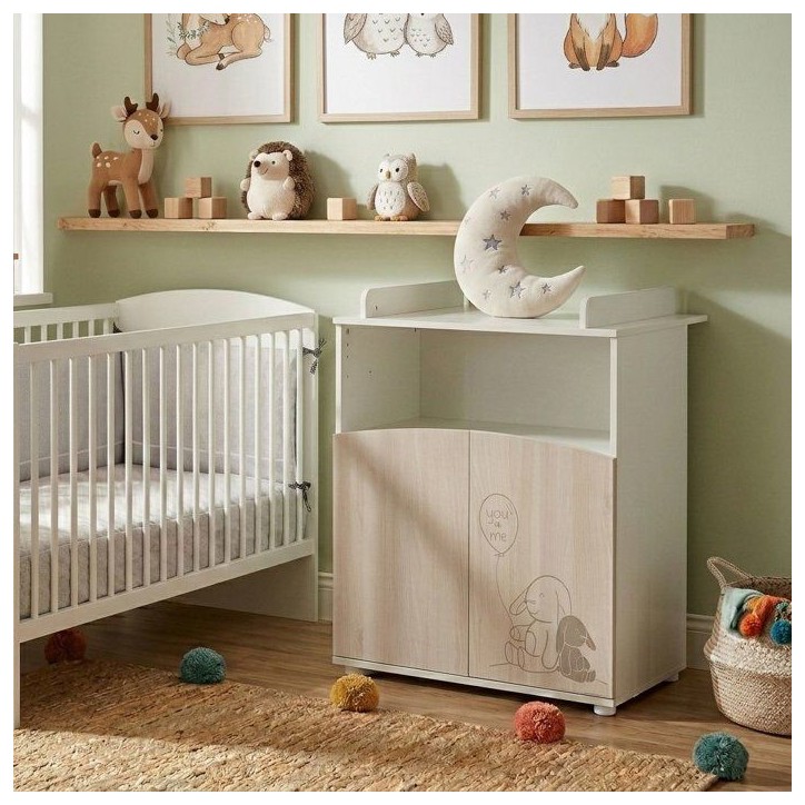 Commode - Babyprice - Lapinou - 2 portes - Une niche - Sérigraphie lapin Commode - Babyprice - Lapinou - 2 portes - Une niche - Sérigraphie lapin