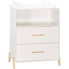 Commode a langer - Babyprice - Joy Naturel - 2 tiroirs - 1 niche - Bla