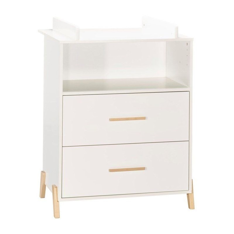Commode a langer - Babyprice - Joy Naturel - 2 tiroirs - 1 niche - Bla