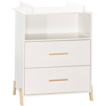 Commode a langer - Babyprice - Joy Naturel - 2 tiroirs - 1 niche - Bla
