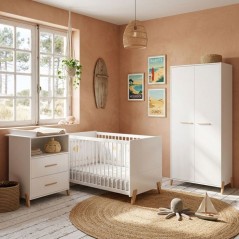 Commode a langer - Babyprice - Joy Naturel - 2 tiroirs - 1 niche - Bla